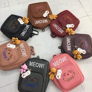balo mini kèm gấu ảnh thật 100