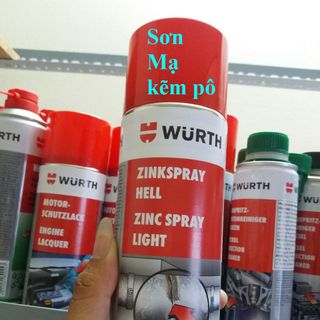 Bình xịt mạ kẽm ống Pô xe ôtô Wurth 113114- 400ml
