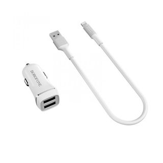 BOROFONE -Bộ Cóc Cáp Sạc Xe Hơi BZ2 Cổng Lightning-2 Cổng USB