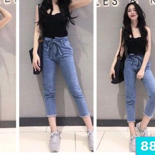 Quần baggy jeans thắt nơ 2 màu