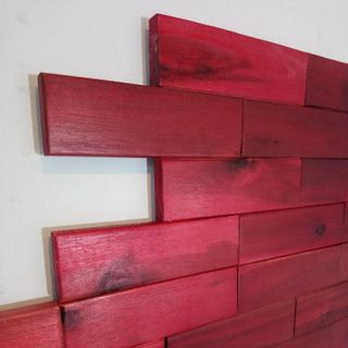 6 tấm gỗ ốp tường tự lắp ráp - đỏ hồng