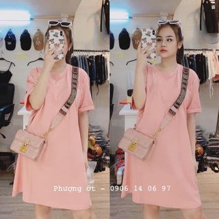 Váy suông trơn tay lật