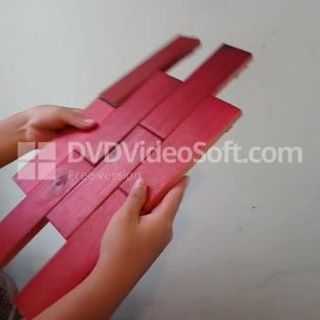 6 tấm gỗ ốp tường tự lắp ráp - đỏ hồng
