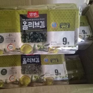 Lốc 9 gói rong biển ăn liền vị Olive Hàn Quốc