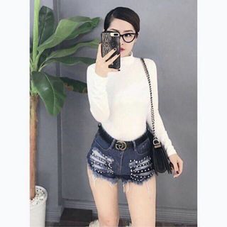 Áo giữ nhiệt trơn nữ cổ cao 3p