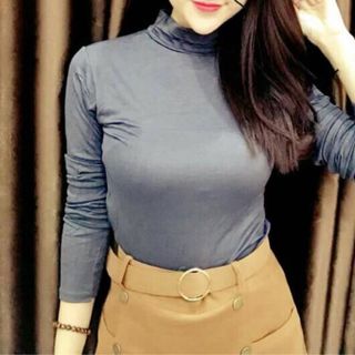 Áo giữ nhiệt trơn nữ cổ cao 3p