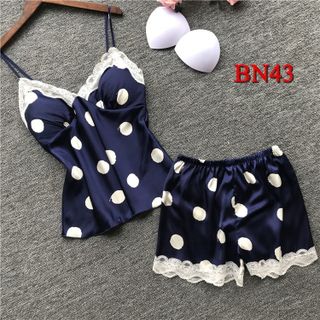 BN43 - Bộ ngủ nữ quần đui 2 dây chất phi lụa