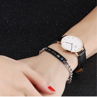 VÒNG TAY ĐÔI HIS KING - HER QUEEN TI TAN KHÔNG GỈ