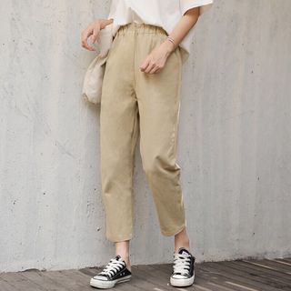Hình Thật Baggy kaki co giãn QC