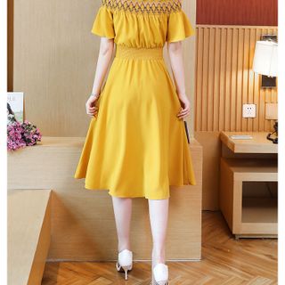ĐẦM XÒE BỆT VAI PHỐI DÂY CỘT EO CÁCH ĐIỆU D3069 240 - KÈM HÌNH THẬT