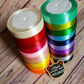 Ruy băng lụa trơn bản 2cm x cuộn 22 Mét