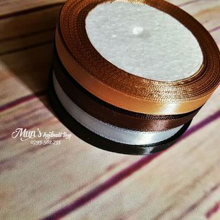 Ruy băng lụa trơn bản 1cm x cuộn 22M