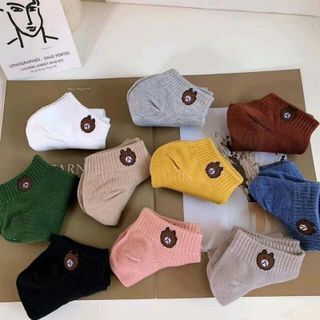 Tất cổ ngắn đính icon gấu Brown siêu cấp cute