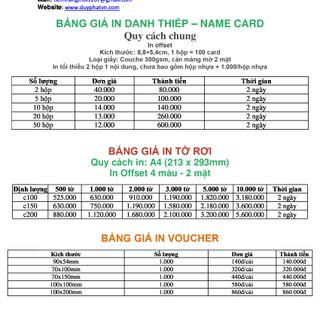 Nhận in ấn các loạ ttem danh thiếpcatologue tờ rơi decal biểu mẫu