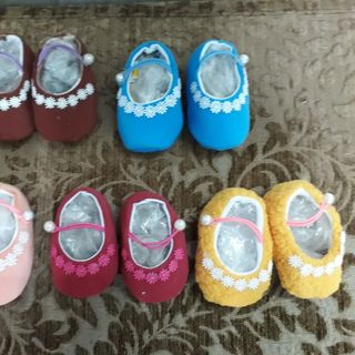 Giày hài ngọc trai tập đi cho bé giày vớ sơ sinh giữ ấm cho bé gái từ 0-18 tháng tuổi