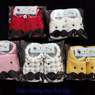 Giày tập đi cho bé giày vớ vải giữ ấm cho bé sơ sinh từ 0-18 tháng tuổi râu ông già ngộ nghĩnh