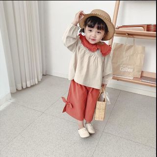 Bộ đũi nhung cổ bèo quần thắt nơ