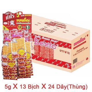 Khô mực Bento thái lan loại màu đỏ thùng 13 bịch x 24 dây giá sỉ