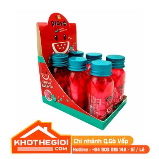 Kẹo ngậm Play More dưa hấu thái lan 22g x 6 hủ/lốc
