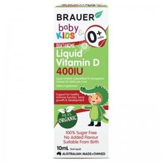 Brauer Kids Liquid Vitamin D 400IU Từ Úc Dành Cho Trẻ Sơ Sinh Trở Lên - 10ml