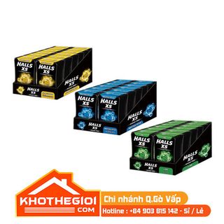 Lốc 12 Hộp Kẹo Ngậm Không Đường HALL XS Hương Bạc Hà 15g/Hộp