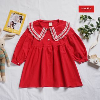 Váy tay bồng phối ren thêu
