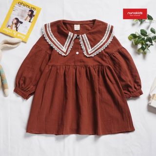 Váy tay bồng phối ren thêu