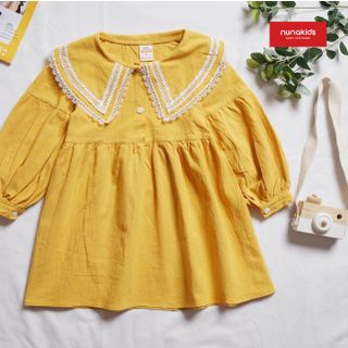 Váy tay bồng phối ren thêu