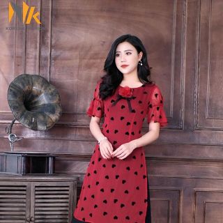 DAM AO DAI TAY BONG HOA CO giá sỉ