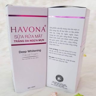 Sữa rửa mặt trắng da ngừa mụn Havona