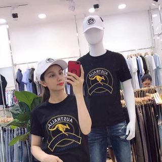 Áo thun cặp đôi áo thun không cổ áo cặp áo tình nhân