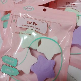 Bông mút đánh kem nền và đánh phấn 1 gói gồm 4 bông Nhiều mẫu Hình giọt nước trái tim ngôi sao