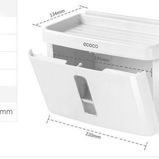 Ecoco Hộp Đựng Giấy Vệ Sinh Chữ Nhật Có Khay Để Điện Thoại