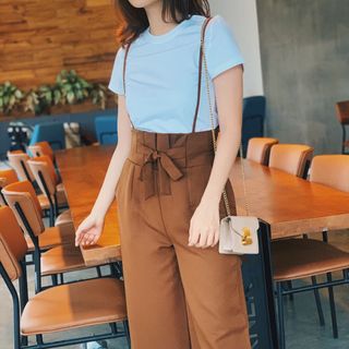 Set quần xếp ly áo thun hình chụp thật - gia công và bán sỉ