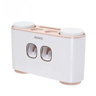 Ecoco Dụng Cụ Nặn Kem Kèm Treo Bàn Chải và Ly Cao Cấp