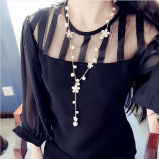 Dây chuyền hoa vòng cổ phong cách Hàn