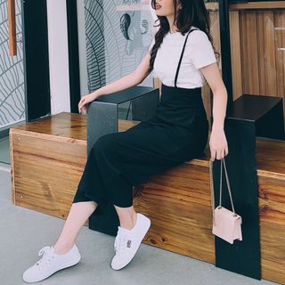 Set quần ống rộng áo thun hình chụp thật - gia công và bán sỉ