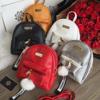 Balo Mini Nữ Móc Khoá Quả Bông