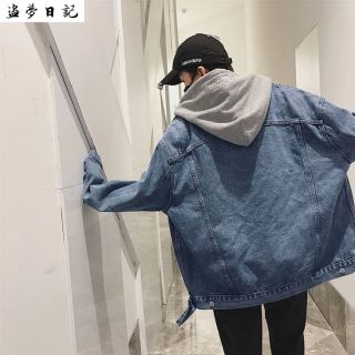 Áo khoác jean nam phối nón YET