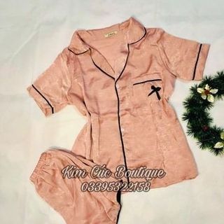 Bộ ngủ pizama lụa nhung hàng đẹp mặc nhẹ mát thấm hút mồ hôi