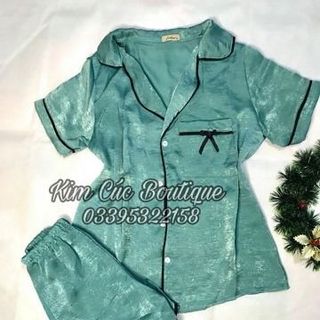 Bộ ngủ pizama lụa nhung hàng đẹp mặc nhẹ mát thấm hút mồ hôi
