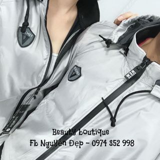 Áo khoác cặp Áo khoát đôi gió dù 2 lớp chống nắng cao cấp chữ V nón rời hàng chuẩn rất hot phong cách-M112-Ao khoac cap Ao khoat doi gio du 2 lop chong nang