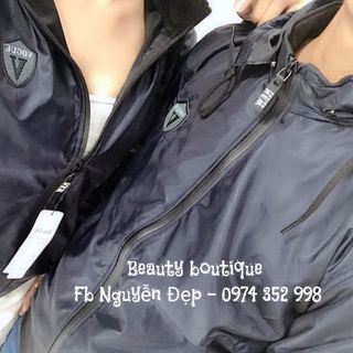 Áo khoác cặp Áo khoát đôi gió dù 2 lớp chống nắng cao cấp chữ V nón rời hàng chuẩn rất hot phong cách-M112-Ao khoac cap Ao khoat doi gio du 2 lop chong nang