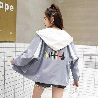Áo khoác nữ Áo khoát nữ gió dù 2 lớp chống nắng in hình cá siêu chất phong cách thời trang-M051-Ao khoac nu Ao khoat nu gio du 2 lop chong nang