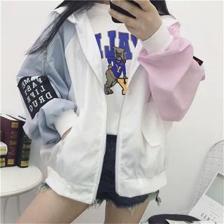 Áo khoác nữ Áo khoát nữ gió dù 2 lớp chống nắng phối hai tay 2 màu cực hót hàng chuẩn nhiều màu lựa chọn-M091-Ao khoac nu Ao khoat nu gio du 2 lop chong nang