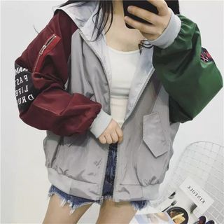 Áo khoác nữ Áo khoát nữ gió dù 2 lớp chống nắng phối hai tay 2 màu cực hót hàng chuẩn nhiều màu lựa chọn-M091-Ao khoac nu Ao khoat nu gio du 2 lop chong nang