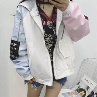 Áo khoác nữ Áo khoát nữ gió dù 2 lớp chống nắng phối hai tay 2 màu cực hót hàng chuẩn nhiều màu lựa chọn-M091-Ao khoac nu Ao khoat nu gio du 2 lop chong nang