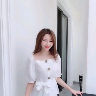 ao xinh cô vuông nút khuy