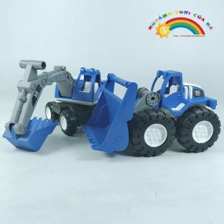 Mô Hình Đồ Chơi Xe Cần Cẩu Chở Xe Ben KHOẢNG TRỜI CỦA BÉ