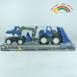 Mô Hình Đồ Chơi Xe Cần Cẩu Chở Xe Ben KHOẢNG TRỜI CỦA BÉ